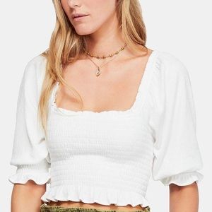 Free People Brenyce smocked crop top